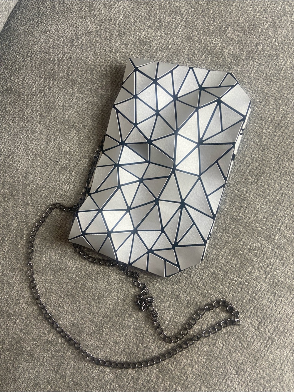 Silver Geometric Crossbody Bag - Modern Women’s Shoulder Bag